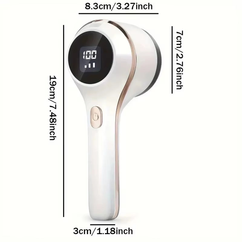 Fabric Shaver, Lint Remover Rechargeable, Electric Portable Sweater Defuzzer with 3 Speeds, 6 Leaf Blades, Digital LED Display T