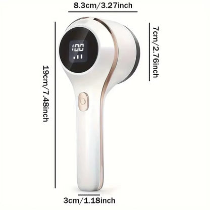 Fabric Shaver, Lint Remover Rechargeable, Electric Portable Sweater Defuzzer with 3 Speeds, 6 Leaf Blades, Digital LED Display T