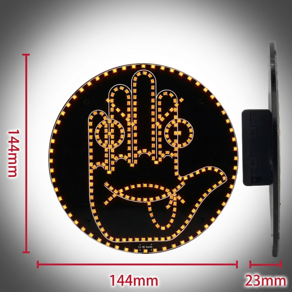 Creative Fun Three Models Gesture Lamp Car Interior Rear Windshield LED Hand Gesture Sign Middle Finger Sign Warning Brake Light