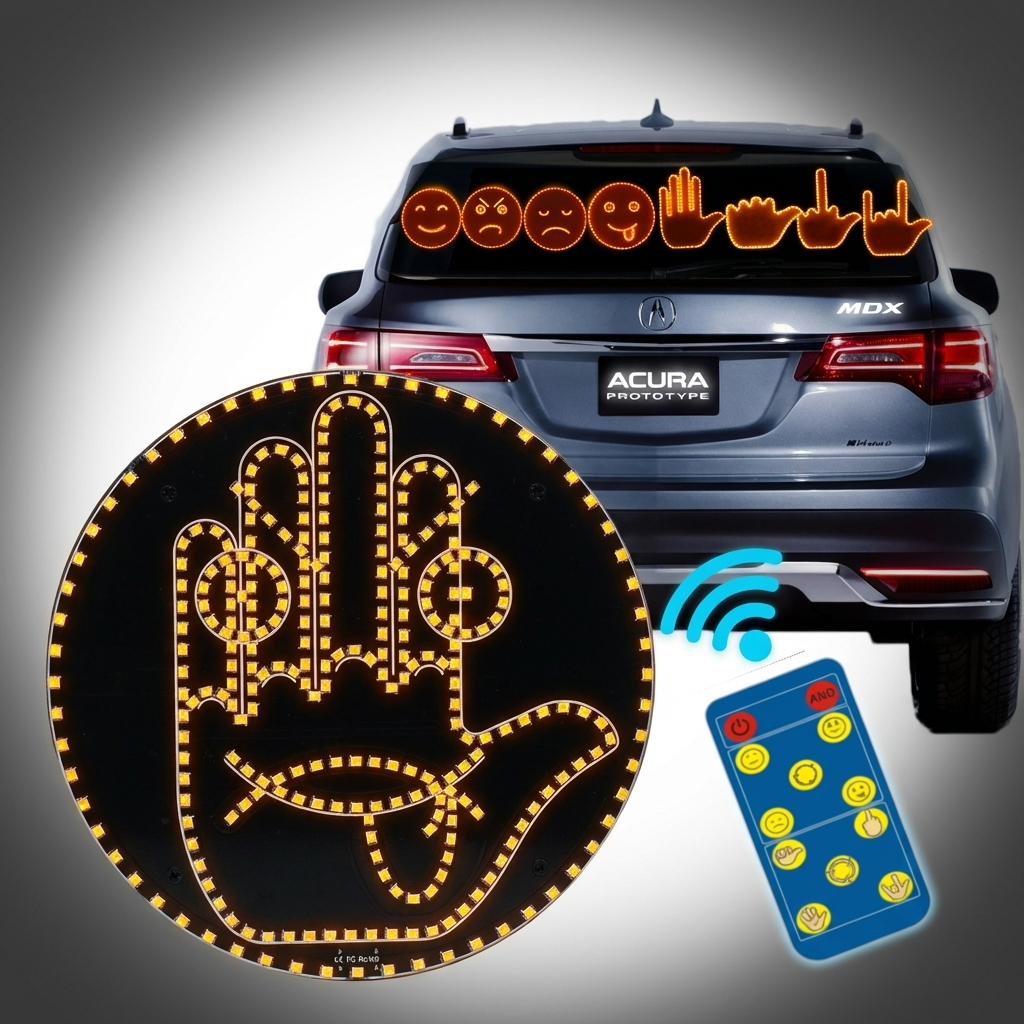 Creative Fun Three Models Gesture Lamp Car Interior Rear Windshield LED Hand Gesture Sign Middle Finger Sign Warning Brake Light